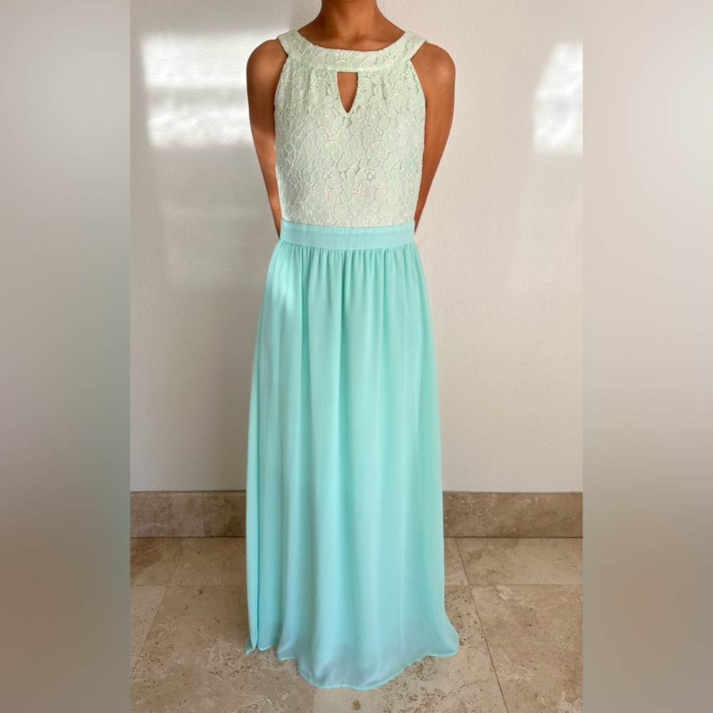 Aqua Blue extra small prom dress